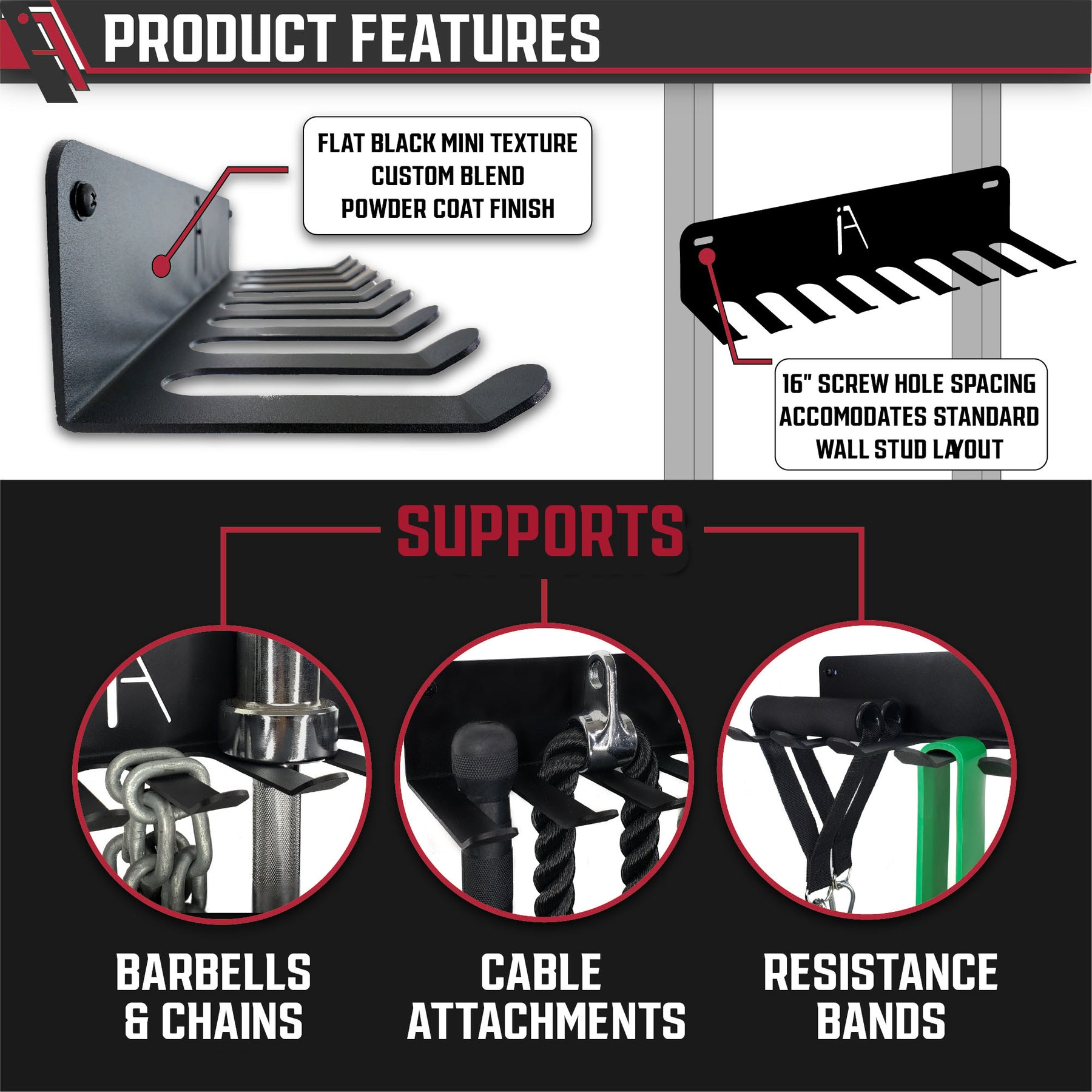 Omega Gym and Barbell Storage Rack - 9 OR 11 Hook (BEAST) – IRON AMERICAN